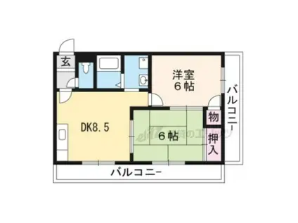 ボンフレール(2DK/5階)の間取り写真