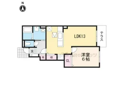 サントノーレ(1LDK/1階)の間取り写真