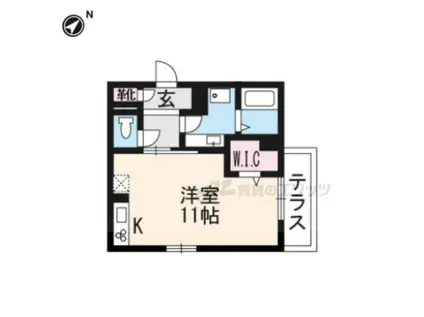 リベルテ草津(ワンルーム/1階)の間取り写真