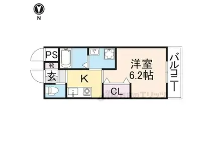 ウエスト高柳マンション(1K/2階)の間取り写真