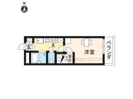 レオパレスカップラス(1K/2階)の間取り写真