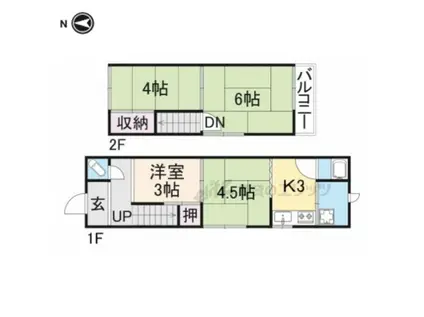 阪急電鉄京都線 西向日駅 徒歩5分 2階建 築53年(4K)の間取り写真