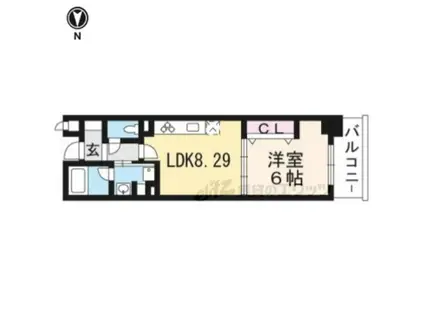 ロマンレジデンス(1LDK/4階)の間取り写真
