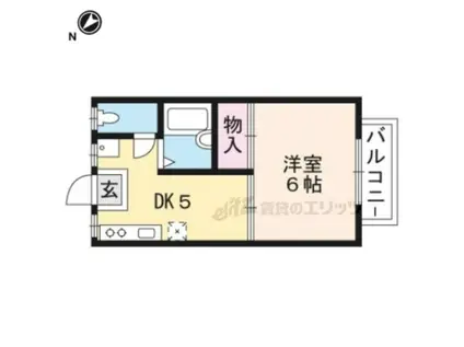 ARK五個荘(1DK/2階)の間取り写真