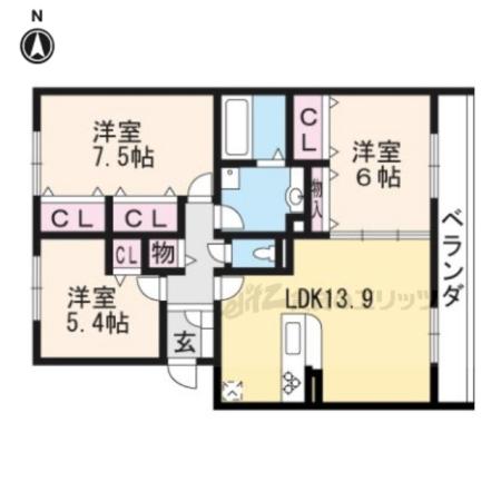 CORNE・BONHEUR(3LDK/3階)の間取り写真