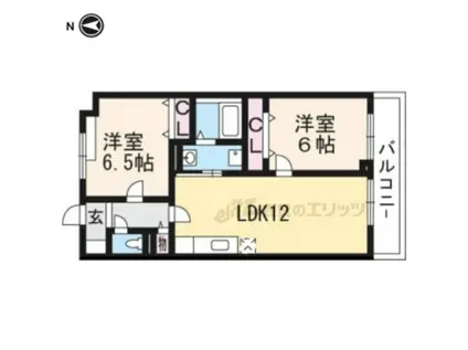 アンダンテ(2LDK/1階)の間取り写真
