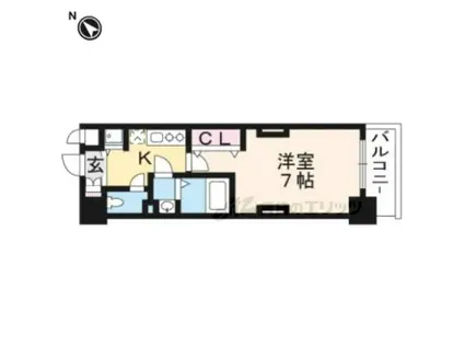 LUXE京都西大路(1K/4階)の間取り写真