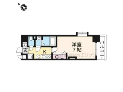 LUXE京都西大路(1K/5階)の間取り写真