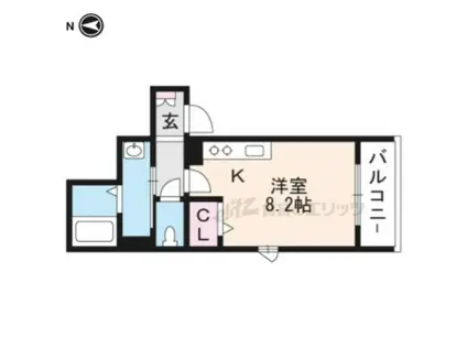 ロータス東山(ワンルーム/2階)の間取り写真