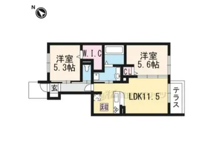 サザンクロス番館(2LDK/1階)の間取り写真