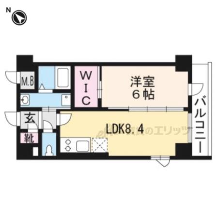 エスリード京都吉祥院(1LDK/7階)の間取り写真