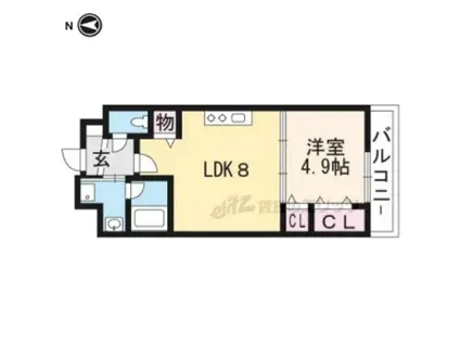 POUR TOUJOURS大将軍(1LDK/5階)の間取り写真