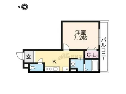 POUR TOUJOURS大将軍(1K/4階)の間取り写真