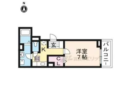 グランデ・カーサ・ケイ(1K/1階)の間取り写真