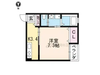 メトロ十条(1K/2階)の間取り写真