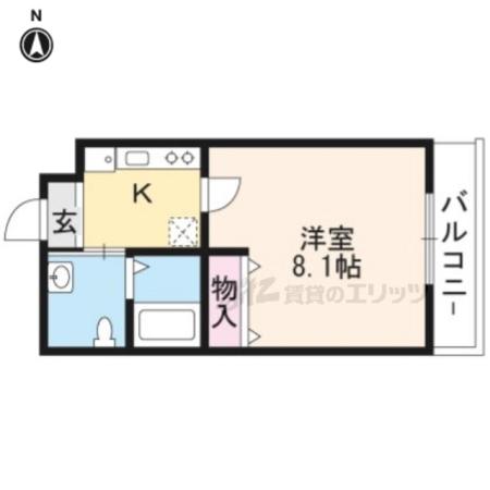 チェーズ高辻葛野西(1K/5階)の間取り写真