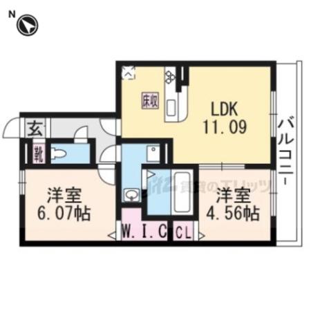 LAKE SHIP(2LDK/1階)の間取り写真