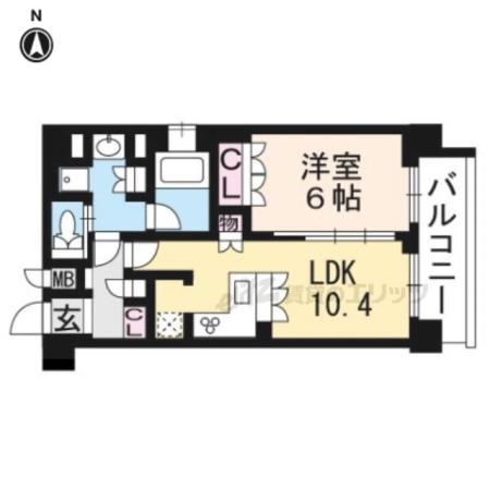 リーガル京都堀川中立売(1LDK/5階)の間取り写真