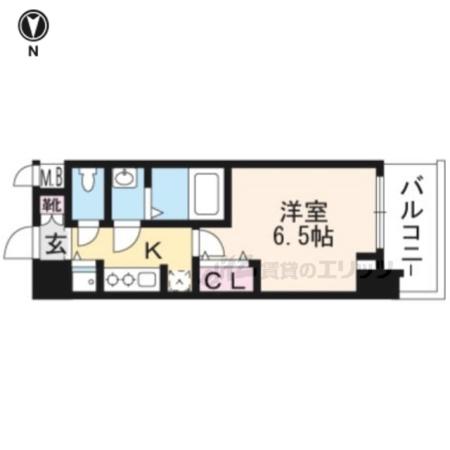 アドバンス京都ソナーレ(1K/4階)の間取り写真