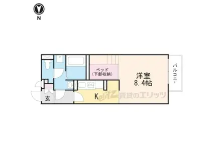 ミランダ阿星(ワンルーム/1階)の間取り写真