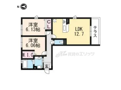 フォルトゥーナM(2LDK/1階)の間取り写真