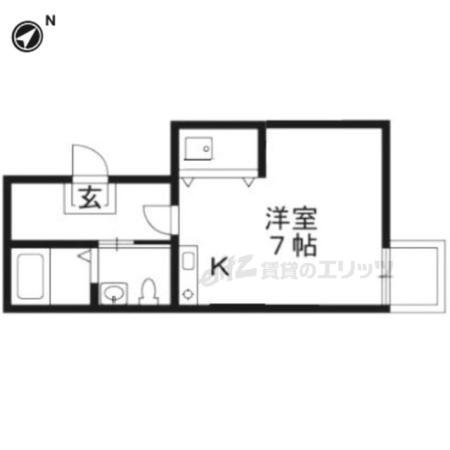ブリエ西大路(ワンルーム/1階)の間取り写真