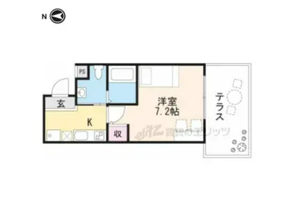 いろは梅小路(1K/1階)の間取り写真