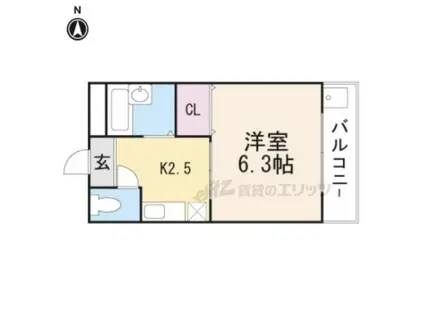 すまいるハイツ(1K/3階)の間取り写真