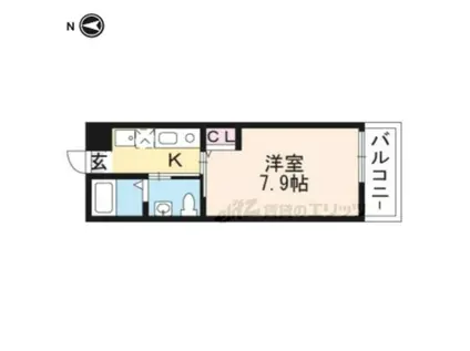 サンプット七条壬生(1K/2階)の間取り写真