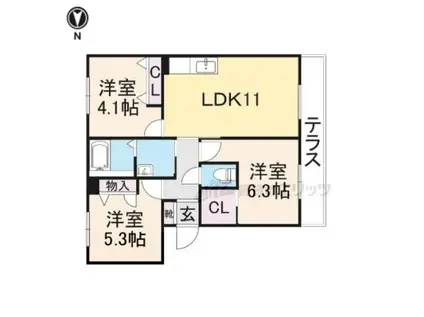 メゾン・ド・エムズ(3LDK/2階)の間取り写真