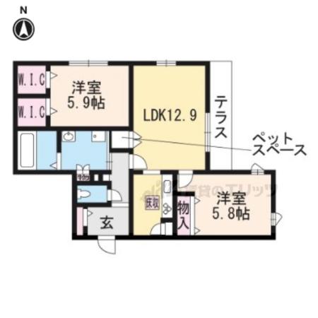 ラウレアパーク(2LDK/2階)の間取り写真