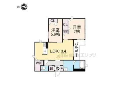 ハイライフ出口(2LDK/2階)の間取り写真
