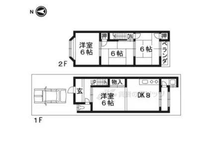 京都市東西線 椥辻駅 徒歩13分 2階建 築40年(4LDK)の間取り写真