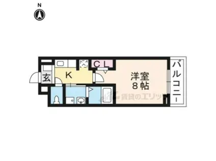 MIKARIN(1K/2階)の間取り写真