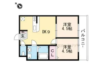 SAKURA VILLAGE(2DK/2階)の間取り写真