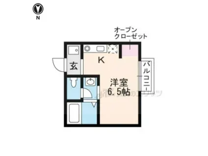 グラン・ディオールはりの木(ワンルーム/2階)の間取り写真