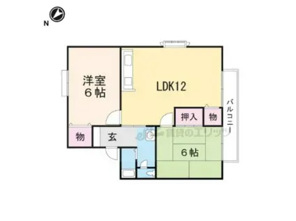 リヴェール(2LDK/1階)の間取り写真