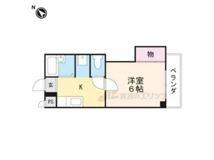 ヴィラコート貴生川(1K/3階)の間取り写真