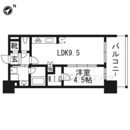 プレサンスロジェ京都西大路(1LDK/3階)の間取り写真