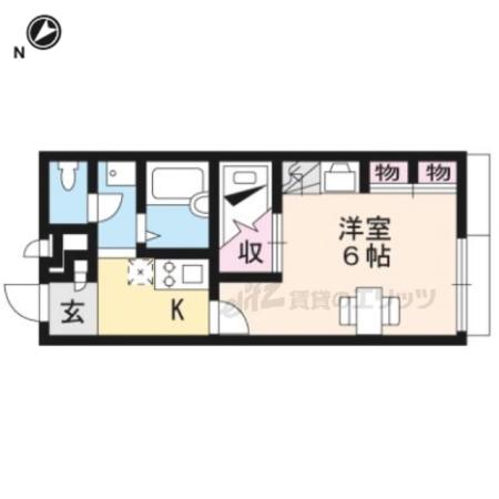 レオパレス近江八幡(1K/2階)の間取り写真