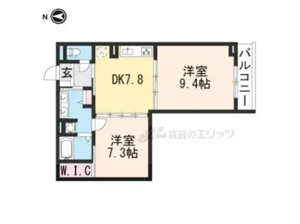 ソフィアブリュー(2DK/2階)の間取り写真