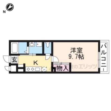 ベルソーレ(1K/2階)の間取り写真