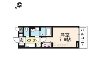 ルヴェール(1K/2階)の間取り写真