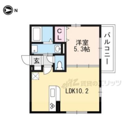 ノース CRILLON(1LDK/1階)の間取り写真