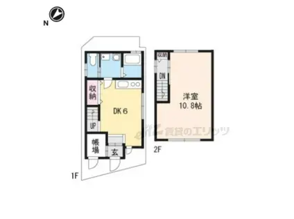 京阪電気鉄道京阪線 伏見稲荷駅 徒歩9分 2階建 築10年(1DK)の間取り写真