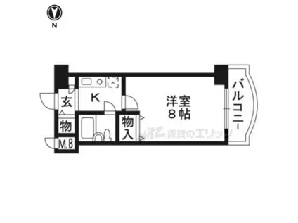 パラドール伏見708(1K/7階)の間取り写真