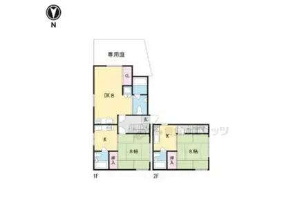 北白川下池田町75吉村様宅離れ(1K/1階)の間取り写真