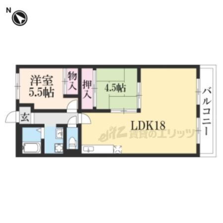 アミティエ草津(2LDK/3階)の間取り写真