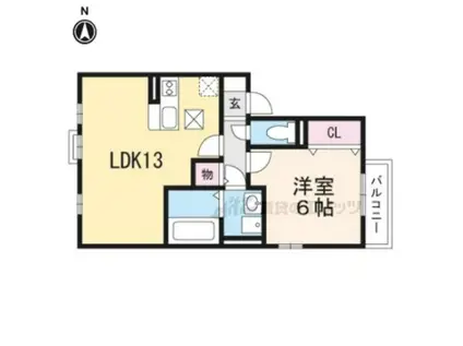 エストコリーヌ番館(1LDK/1階)の間取り写真