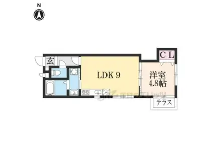 CHOUCHOU KUZUHA(1LDK/1階)の間取り写真